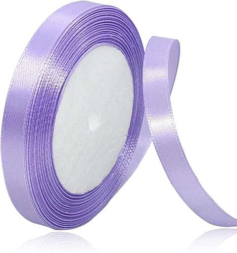 Satinbands Helles Lila 10mm Breit, 23 Meters Geschenkband Schleifenband für Geschenkverpackungen, Blumensträuße, Nähprojekte, Schleifenherstellung, Geburtstags- und Hochzeitsdekorationen von IMSOLDECOR