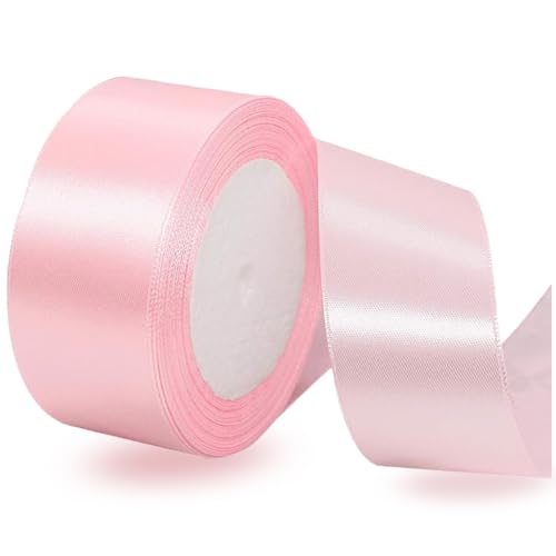 Satinbands Hellrosa 40mm Breit, 23 Meters Geschenkband Hellrosa Schleifenband für Geschenkverpackungen, DIY-Basteleien, Blumensträuße, Nähprojekte, Schleifenherstellung Satinbands Hellrosa 40mm Breit, 23 Meters Geschenkband Hellrosa Schleifenband für Geschenkverpackungen, DIY-Basteleien, Blumensträuße, Nähprojekte, Schleifenherstellung von IMSOLDECOR