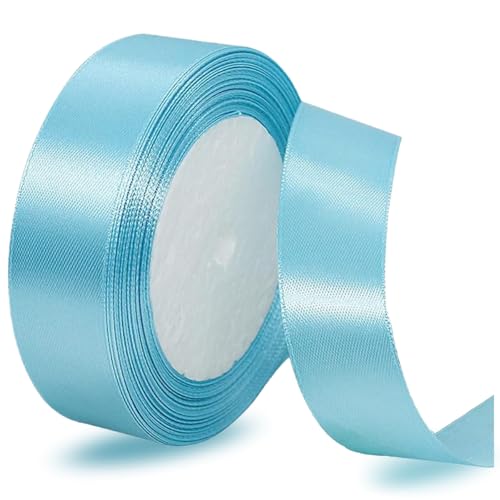 Satinbands Himmelblau 25mm Breit, 23 Meters Geschenkband für Geschenkverpackungen, DIY-Basteleien, Blumensträuße, Nähprojekte, Schleifenherstellung, Geburtstags- und Hochzeitsdekorationen Satinbands Himmelblau 25mm Breit, 23 Meters Geschenkband für Geschenkverpackungen, DIY-Basteleien, Blumensträuße, Nähprojekte, Schleifenherstellung, Geburtstags- und Hochzeitsdekorationen von IMSOLDECOR