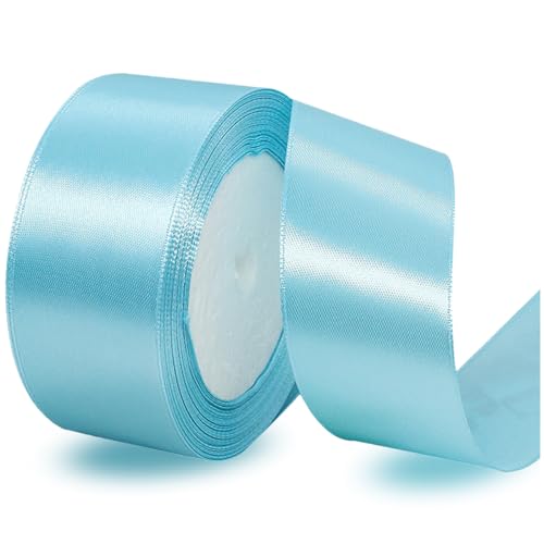 Satinbands Himmelblau 40mm Breit, 23 Meters Geschenkband für Geschenkverpackungen, DIY-Basteleien, Blumensträuße, Nähprojekte, Schleifenherstellung, Geburtstags- und Hochzeitsdekorationen Satinbands Himmelblau 40mm Breit, 23 Meters Geschenkband für Geschenkverpackungen, DIY-Basteleien, Blumensträuße, Nähprojekte, Schleifenherstellung, Geburtstags- und Hochzeitsdekorationen von IMSOLDECOR