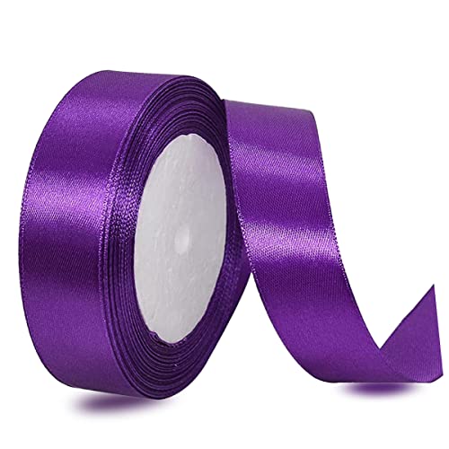 Satinbands Lila 20mm Breit, 23 Meters Geschenkband für Geschenkverpackungen, DIY-Basteleien, Blumensträuße, Nähprojekte, Schleifenherstellung, Geburtstags- und Hochzeitsdekorationen von IMSOLDECOR