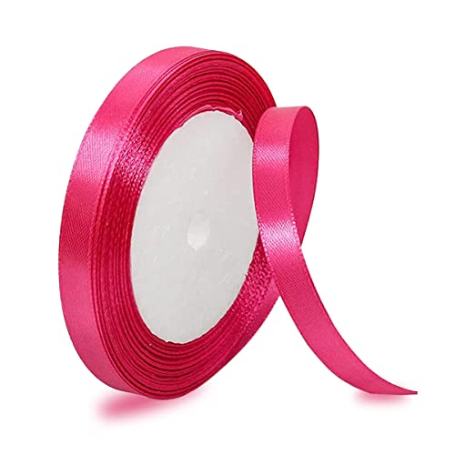 Satinbands Magenta 10mm Breit, 23 Meters Geschenkband Schleifenband für Geschenkverpackungen, DIY-Basteleien, Blumensträuße, Nähprojekte, Schleifenherstellung, Geburtstags- und Hochzeitsdekorationen von IMSOLDECOR