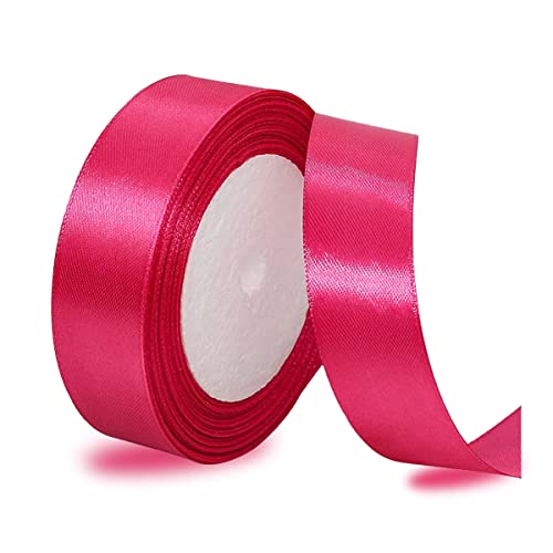 Satinbands Magenta 20mm Breit, 23 Meters Geschenkband für Geschenkverpackungen, DIY-Basteleien, Blumensträuße, Nähprojekte, Schleifenherstellung, Geburtstags- und Hochzeitsdekorationen von IMSOLDECOR