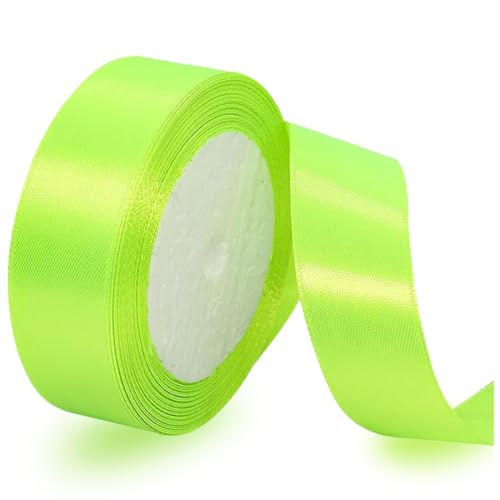 Satinbands Neongrün 25mm Breit, 23 Meters Geschenkband für Geschenkverpackungen, DIY-Basteleien, Blumensträuße, Nähprojekte, Schleifenherstellung, Geburtstags- und Hochzeitsdekorationen Satinbands Neongrün 25mm Breit, 23 Meters Geschenkband für Geschenkverpackungen, DIY-Basteleien, Blumensträuße, Nähprojekte, Schleifenherstellung, Geburtstags- und Hochzeitsdekorationen von IMSOLDECOR