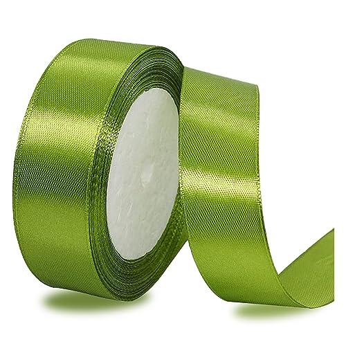 Satinbands Olivgrün 20mm Breit, 23 Meters Geschenkband Schleifenband für Geschenkverpackungen, DIY-Basteleien, Blumensträuße, Nähprojekte, Schleifenherstellung, Geburtstags- und Hochzeitsdekorationen von IMSOLDECOR