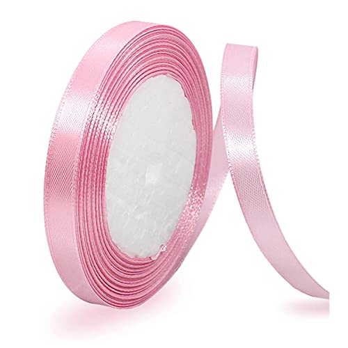 Satinbands Rosa 10mm Breit, 23 Meters Geschenkband Schleifenband für Geschenkverpackungen, DIY-Basteleien, Blumensträuße, Nähprojekte, Schleifenherstellung, Geburtstags- und Hochzeitsdekorationen von IMSOLDECOR