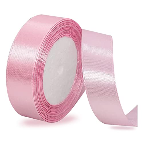 Satinbands Rosa 20mm Breit, 23 Meters Geschenkband für Geschenkverpackungen, DIY-Basteleien, Blumensträuße, Nähprojekte, Schleifenherstellung, Geburtstags- und Hochzeitsdekorationen von IMSOLDECOR