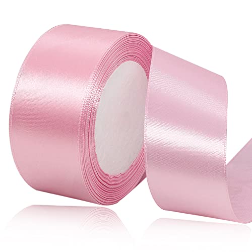 Satinbands Rosa 40mm Breit, 23 Meters Geschenkband für Geschenkverpackungen, DIY-Basteleien, Blumensträuße, Nähprojekte, Schleifenherstellung, Geburtstags- und Hochzeitsdekorationen von IMSOLDECOR