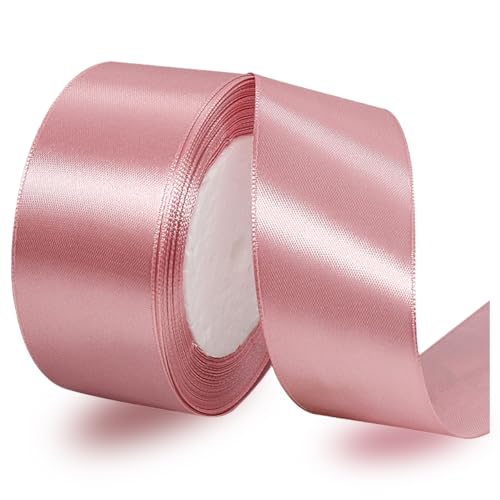 Satinbands Roségold 40mm Breit, 23 Meters Geschenkband für Geschenkverpackungen, DIY-Basteleien, Blumensträuße, Nähprojekte, Schleifenherstellung, Geburtstags- und Hochzeitsdekorationen von IMSOLDECOR