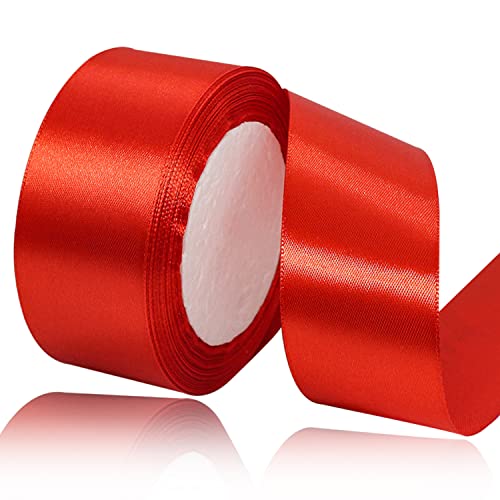 Satinbands Rot 40mm Breit, 23 Meters Geschenkband Schleifenband für Geschenkverpackungen, DIY-Basteleien, Blumensträuße, Nähprojekte, Schleifenherstellung, Geburtstags- und Hochzeitsdekorationen Satinbands Rot 40mm Breit, 23 Meters Geschenkband Schleifenband für Geschenkverpackungen, DIY-Basteleien, Blumensträuße, Nähprojekte, Schleifenherstellung, Geburtstags- und Hochzeitsdekorationen von IMSOLDECOR