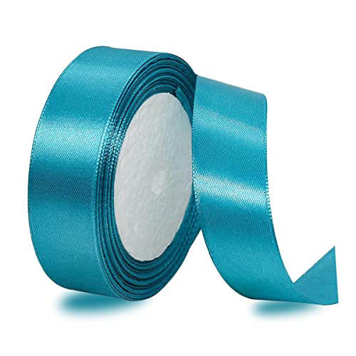 Satinbands Türkis Blau 20mm Breit, 23 Meters Geschenkband für Geschenkverpackungen, DIY-Basteleien, Blumensträuße, Nähprojekte, Schleifenherstellung, Geburtstags- und Hochzeitsdekorationen von IMSOLDECOR