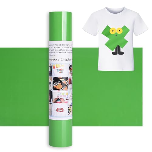 IModeur 12 Ft Plotterfolie Textil Frucht grün – 30,5 x 366 cm Flexfolie Plotter Textil grün für Cricut Maker, Silhouette Cameo, Textilfolie Plotter grün für Kleidung, Mützen, Hosen, andere Stoffe von IModeur