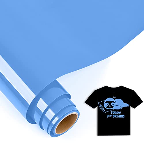 IModeur 5 Ft Plotterfolie Textil Himmel blau – 30,5 x 152,5 cm Flexfolie Plotter Textil blau für Cricut Maker, Silhouette Cameo, Textilfolie Plotter blau für Kleidung, Mützen, Hosen, andere Stoffe von IModeur