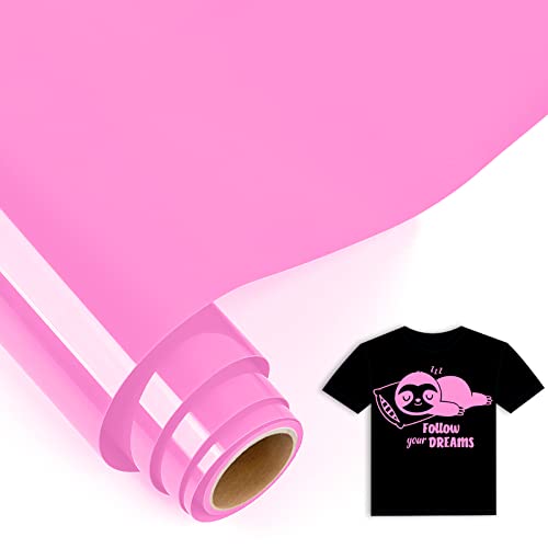 IModeur 5 Ft Plotterfolie Textil Pink – 30,5 x 152,5 cm Flexfolie Plotter Textil Pink für Cricut Maker, Silhouette Cameo, Textilfolie Plotter Pink für Kleidung, Mützen, Hosen, andere Stoffe von IModeur