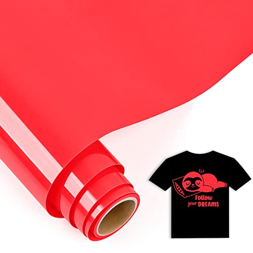 IModeur 5 Ft Plotterfolie Textil Rot – 30,5 x 152,5 cm Flexfolie Plotter Textil Rot für Cricut Maker, Silhouette Cameo, Textilfolie Plotter Rot für Kleidung, Mützen, Hosen, andere Stoffe von IModeur