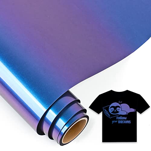 IModeur 5Ft Chamäleon Plotterfolie Textil Blau nach Violett - 30,5 x 152,5 cm Flexfolie Plotter Textil für Cricut Maker, Silhouette, Textilfolie Plotter für Kleidung, Mützen, Hosen, andere Stoffe IModeur 5Ft Chamäleon Plotterfolie Textil Blau nach Violett - 30,5 x 152,5 cm Flexfolie Plotter Textil für Cricut Maker, Silhouette, Textilfolie Plotter für Kleidung, Mützen, Hosen, andere Stoffe von IModeur