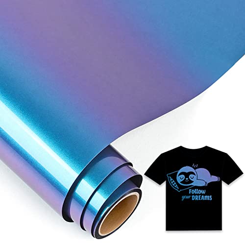 IModeur 5Ft Chamäleon Plotterfolie Textil Violett nach Königsblau - 30,5 x 152,5 cm Flexfolie Plotter Textil für Cricut Maker, Textilfolie Plotter für Kleidung, Mützen, Hosen, andere Stoffe IModeur 5Ft Chamäleon Plotterfolie Textil Violett nach Königsblau - 30,5 x 152,5 cm Flexfolie Plotter Textil für Cricut Maker, Textilfolie Plotter für Kleidung, Mützen, Hosen, andere Stoffe von IModeur