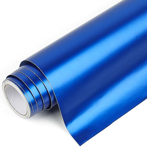 IModeur 7Ft Galvanisiert Plotterfolie Vinyl Blau - 30,5cm x 214cm Vinylfolie Plotter Blau für Cricut und Silhouette Cameo, Selbstklebendes Vinyl für Scrapbooking, Schilder und mehr von IModeur