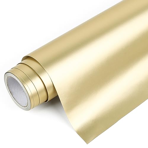 IModeur 7Ft Galvanisiert Plotterfolie Vinyl Champagner - 30,5cm x 214cm Vinylfolie Plotter Champagner für Cricut und Silhouette Cameo, Selbstklebendes Vinyl für Scrapbooking, Schilder und mehr von IModeur