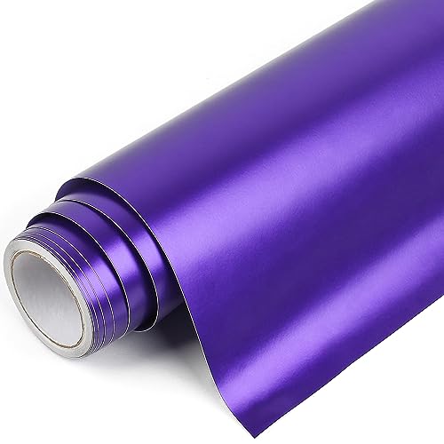 IModeur 7Ft Galvanisiert Plotterfolie Vinyl Violett - 30,5cm x 214cm Vinylfolie Plotter Violett für Cricut und Silhouette Cameo, Selbstklebendes Vinyl für Scrapbooking, Schilder und mehr von IModeur