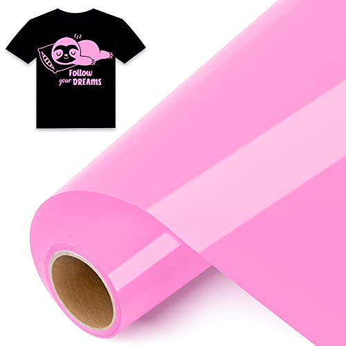 IModeur 8Ft Plotterfolie Textil Rosa – 30,5 x 244 cm Flexfolie Plotter Textil Rosa für Cricut Maker, Silhouette Cameo, Textilfolie Plotter Rosa für Kleidung, Mützen, Hosen, andere Stoffe von IModeur