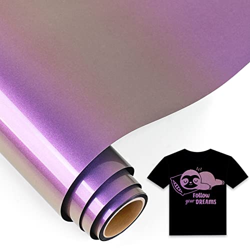 IModeur Chamäleon Vinyl zum Aufbügeln, 30,5 x 153 cm, Grün zu Violett, Wärmetransfer-Vinyl für Stoff, PET-Rückseite, leicht zu jäten, HTV-Vinyl für T-Shirts, Kleidung, Hüte, Taschen und andere IModeur Chamäleon Vinyl zum Aufbügeln, 30,5 x 153 cm, Grün zu Violett, Wärmetransfer-Vinyl für Stoff, PET-Rückseite, leicht zu jäten, HTV-Vinyl für T-Shirts, Kleidung, Hüte, Taschen und andere von IModeur