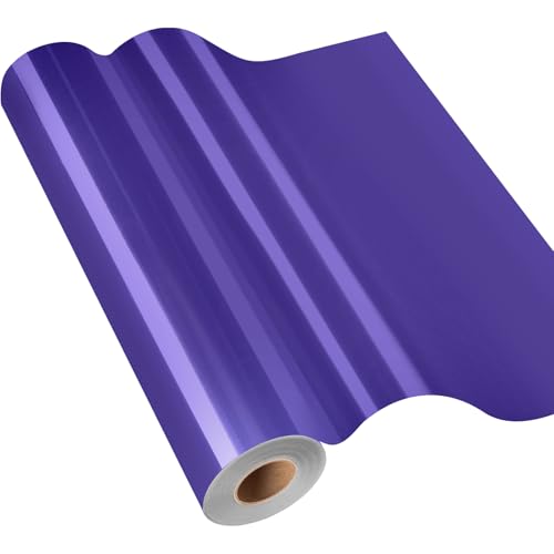 IModeur Vinylfolie Plotter Lila, 30,5cm x 1220 cm Glänzend Lila Plotterfolie selbstklebend Vinyl, Lila Plotterfolie Vinyl für Cricut, Silhouette Cameo, die meisten Schneidemaschine von IModeur