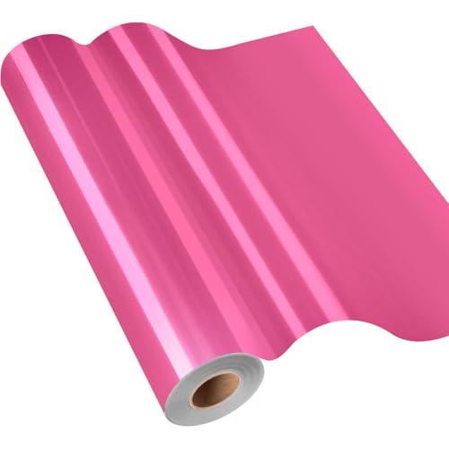 IModeur Vinylfolie Plotter Rosa, 30,5cm x 1220 cm Glänzend Rosa Plotterfolie selbstklebend Vinyl, Rosa Plotterfolie Vinyl für Cricut, Silhouette Cameo, die meisten Schneidemaschine von IModeur
