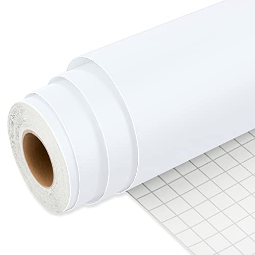 IModeur Vinylfolie Plotter Weiß Matt, 30,5 cm x 7,62 m Plotterfolie selbstklebend Weiß, Plotterfolie Vinyl Weiss Für Cricut, Silhouette Cameo, die meisten Schneidemaschine von IModeur
