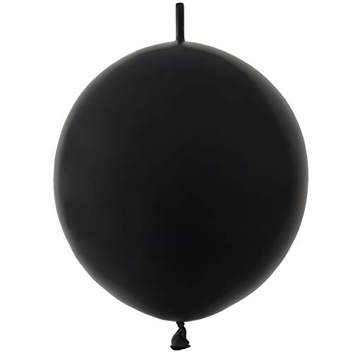 IN-JOOYAA 6 Zoll 100 Stück Schwarzer Netzballon Schnellverbindungsballon für Partydekoration von IN-JOOYAA