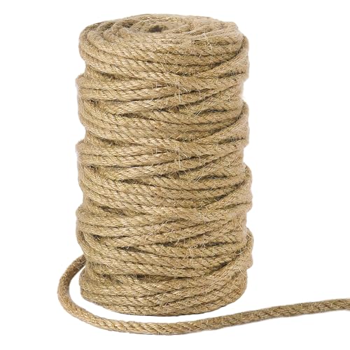 Juteschnur 6mm Juteseil 30 m Braun Hanfseil Kordel Gartenschnur Jute Schnur für Katzenkratzer Post Baum, Verpackung, Dekoration, Gartenbündelung Juteschnur 6mm Juteseil 30 m Braun Hanfseil Kordel Gartenschnur Jute Schnur für Katzenkratzer Post Baum, Verpackung, Dekoration, Gartenbündelung von INCNMAD