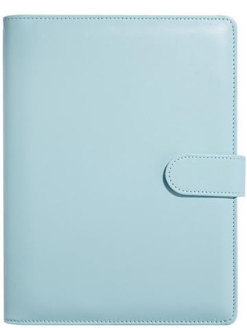 Ringbuch A5 Nachfüllbar PU Leder A5 Ringbuch Abdeckung 6 Löcher Binder Notizbuch Budget Organizer Ringbucheinlagen für Schulnotizen Reisetagebücher (Blau, Innenpapier Nicht Enthalten) von INCNMAD