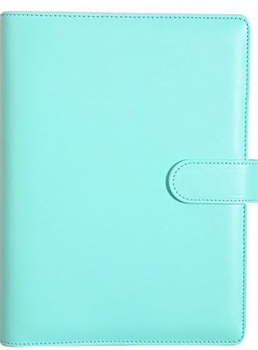 Ringbuch A5 Nachfüllbar PU Leder A5 Ringbuch Abdeckung 6 Löcher Binder Notizbuch Budget Organizer Ringbucheinlagen für Schulnotizen Reisetagebücher (Grün, Innenpapier Nicht Enthalten) von INCNMAD