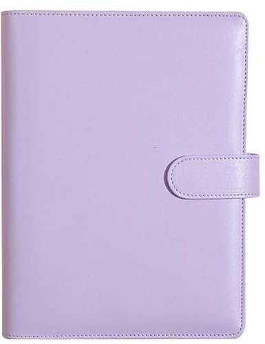 Ringbuch A5 Nachfüllbar PU Leder A5 Ringbuch Abdeckung 6 Löcher Binder Notizbuch Budget Organizer Ringbucheinlagen für Schulnotizen Reisetagebücher (Lila, Innenpapier Nicht Enthalten) von INCNMAD