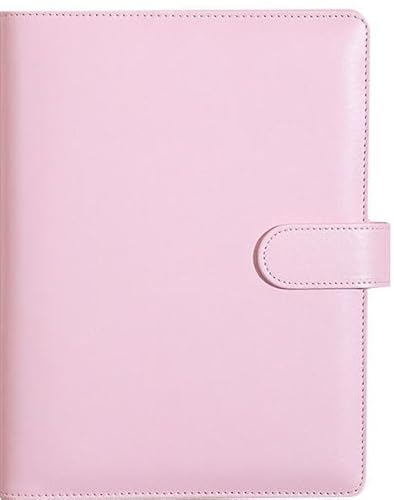 Ringbuch A5 Nachfüllbar PU Leder A5 Ringbuch Abdeckung 6 Löcher Binder Notizbuch Budget Organizer Ringbucheinlagen für Schulnotizen Reisetagebücher (Rosa, Innenpapier Nicht Enthalten) von INCNMAD