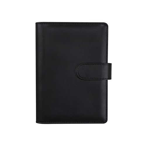 Ringbuch A5 Nachfüllbar PU Leder A5 Ringbuch Abdeckung 6 Löcher Binder Notizbuch Budget Organizer Ringbucheinlagen für Schulnotizen Reisetagebücher (Schwarz, Innenpapier Nicht Enthalten) von INCNMAD