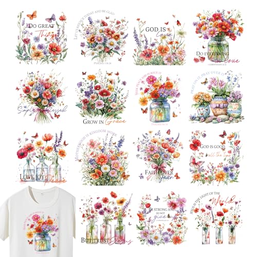 INCOK Christliche Aufkleber zum Aufbügeln – 15 Stück Bibelvers DTF Transfers, bereit zum Drücken, für T-Shirt, Blume, Vinyl-Design für Kleidung, Kissenbezüge, Hut, Hoodie, Tasche, DIY-Dekoration INCOK Christliche Aufkleber zum Aufbügeln – 15 Stück Bibelvers DTF Transfers, bereit zum Drücken, für T-Shirt, Blume, Vinyl-Design für Kleidung, Kissenbezüge, Hut, Hoodie, Tasche, DIY-Dekoration von INCOK