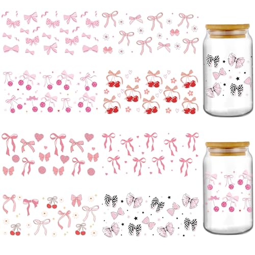 INCOK Rub on Transfers for Crafts - 8 Sheets Cute UV DTF Glass Cup Wrap Stickers for 473.6 g Water Bottle Pink Boww, Cherry Uvdtf Transfer Sticker for Laptop, Mobile Phone Case, Gift Ornaments INCOK Rub on Transfers for Crafts - 8 Sheets Cute UV DTF Glass Cup Wrap Stickers for 473.6 g Water Bottle Pink Boww, Cherry Uvdtf Transfer Sticker for Laptop, Mobile Phone Case, Gift Ornaments von INCOK