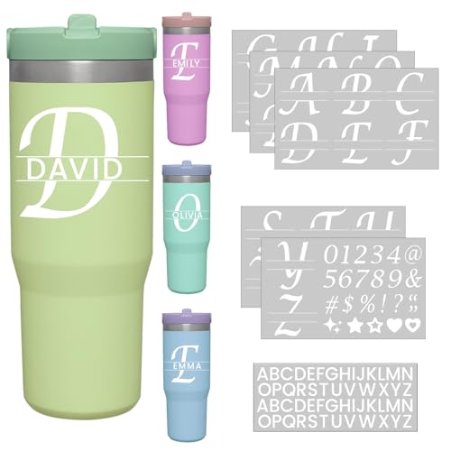 INCOK Rub-on-Transfers zum Basteln – 10 Blatt weiße Buchstaben, UV-DTF-Becherwickel für 473 ml Wasserflasche, DIY personalisierte Monogramm-Kaffeetassen-Aufkleber, Basteln, Laptop, Handyhülle INCOK Rub-on-Transfers zum Basteln – 10 Blatt weiße Buchstaben, UV-DTF-Becherwickel für 473 ml Wasserflasche, DIY personalisierte Monogramm-Kaffeetassen-Aufkleber, Basteln, Laptop, Handyhülle von INCOK
