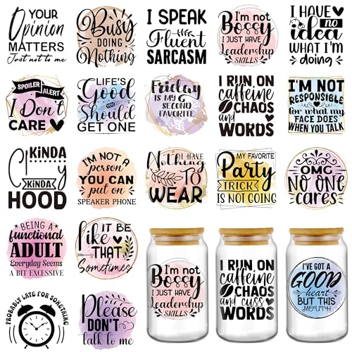INCOK Rub-on-Transfers zum Basteln – 20 Blatt lustige satirische UV-DTF-Cup-Wraps, schwarze Satire, wasserfeste UVDTF-Transferaufkleber für 40,6 cm, 50,8 ml, 1,2 l, 1,2 l, Glasbecher, DIY INCOK Rub-on-Transfers zum Basteln – 20 Blatt lustige satirische UV-DTF-Cup-Wraps, schwarze Satire, wasserfeste UVDTF-Transferaufkleber für 40,6 cm, 50,8 ml, 1,2 l, 1,2 l, Glasbecher, DIY von INCOK