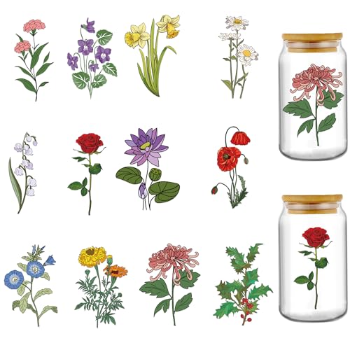 INCOK Rubbel-On-Übertragungen zum Basteln – 24 Blatt Geburtsblumen-UV-DTF-Becherwickel für 473 ml Glas, bunte Geburtsmonat, Blumen-Libbey-Becheraufkleber, bedeutungsvolle Geburtstagsgeschenke für INCOK Rubbel-On-Übertragungen zum Basteln – 24 Blatt Geburtsblumen-UV-DTF-Becherwickel für 473 ml Glas, bunte Geburtsmonat, Blumen-Libbey-Becheraufkleber, bedeutungsvolle Geburtstagsgeschenke für von INCOK