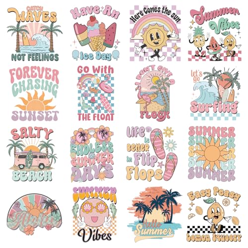 Vintage Sommer Bügelbild – 20 Blatt Strand Bügelbilder Vinyl Design Zitrone Wassermelone Obst DTF überträgt Wärme bereit zum Drücken für T-Shirts, Kleidung, Hüte, Taschen, DIY-Dekoration Vintage Sommer Bügelbild – 20 Blatt Strand Bügelbilder Vinyl Design Zitrone Wassermelone Obst DTF überträgt Wärme bereit zum Drücken für T-Shirts, Kleidung, Hüte, Taschen, DIY-Dekoration von INCOK