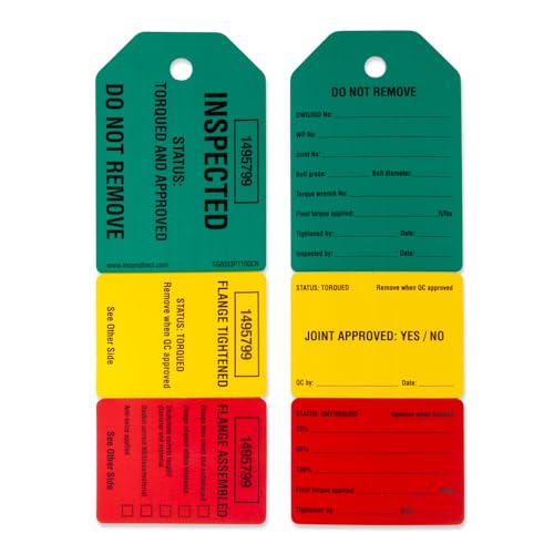 INCOM Manufacturing TG8033PT100CN 3-stufige Flansch-Management-Etiketten, strapazierfähig, wetterfest, DuraPly™, 7 x 20 cm, 100 Stück von INCOM