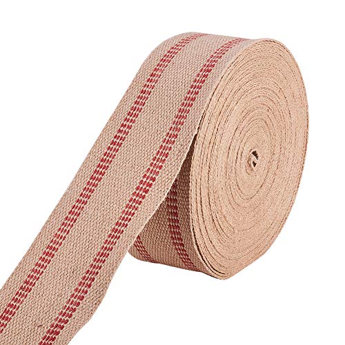 INCREWAY Jute-Gurtband, rotes Polsterband, Jute-Gurtband, natürlich, rustikal, Jute-Band, Leinen-Polsterband, 8,9 cm x 20 m von INCREWAY