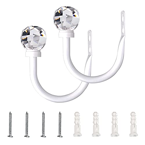 INCREWAY Vorhang-Raffhalter, 2 Stück, weiß, dekorative Vorhang-Raffhalter aus Metall, für Heimdekoration von INCREWAY