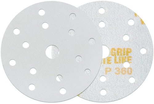 INDASA RHYNOGRIP White LINE 150mm Schleifscheiben Klettscheiben mit 15 Löchern 15H / 50 Stück - Exzenter Scheiben (Körnung: P100) von INDASA