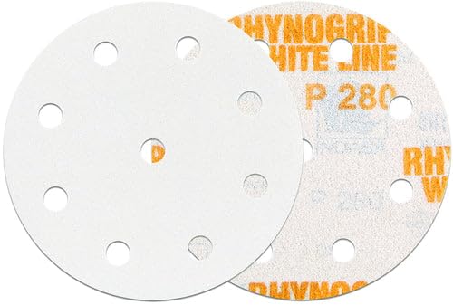 Indasa Rhynogrip White Line Schleifscheiben 9-Loch Klett Ø125mm P 280 50Stk/VE von INDASA