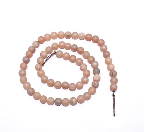 6 mm hellbraune Drusen-Achat-Perlen, natürlicher Achat, runde Perlen, einfarbig, Drusen-Perlen, Edelstein für Schmuck, 39,9 cm Strang, B0BTZ6HTG9 von INDIA MADE