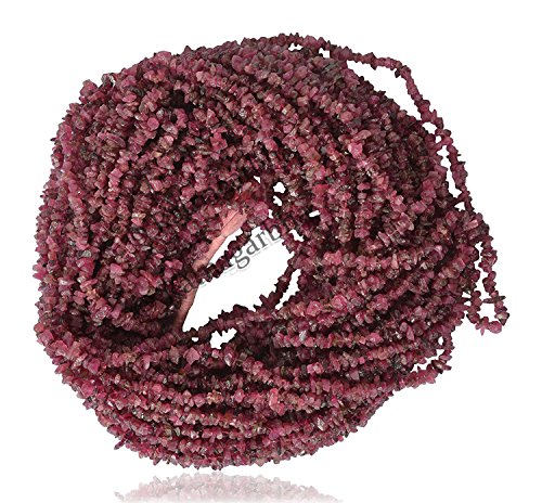 B09717QSYZ natürliche rosa Turmalin-Edelstein-Nuggets, lose Perlen, Strang, 86,4 cm Länge, 1 Strang, Schmuckherstellung, Großhandelspreis von INDIA MADE