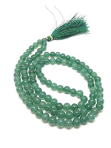 Grüner Achat Hakik Edelstein Perlen 6 mm 108 Perlen Jap Mala Unisex Herren und Damen für Reiki Easing; Vastu; Feng Shui Modeschmuck-B085XYH91J von INDIA MADE